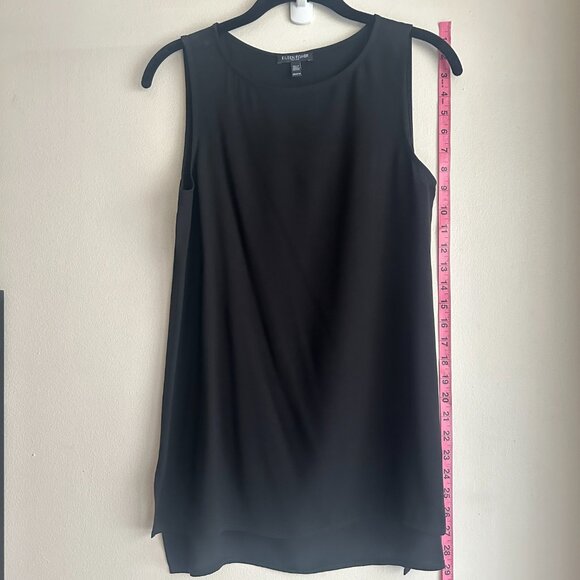 Eileen Fisher black 100% silk  sleeveless top. Well maintained. Size PP. - Picture 7 of 8